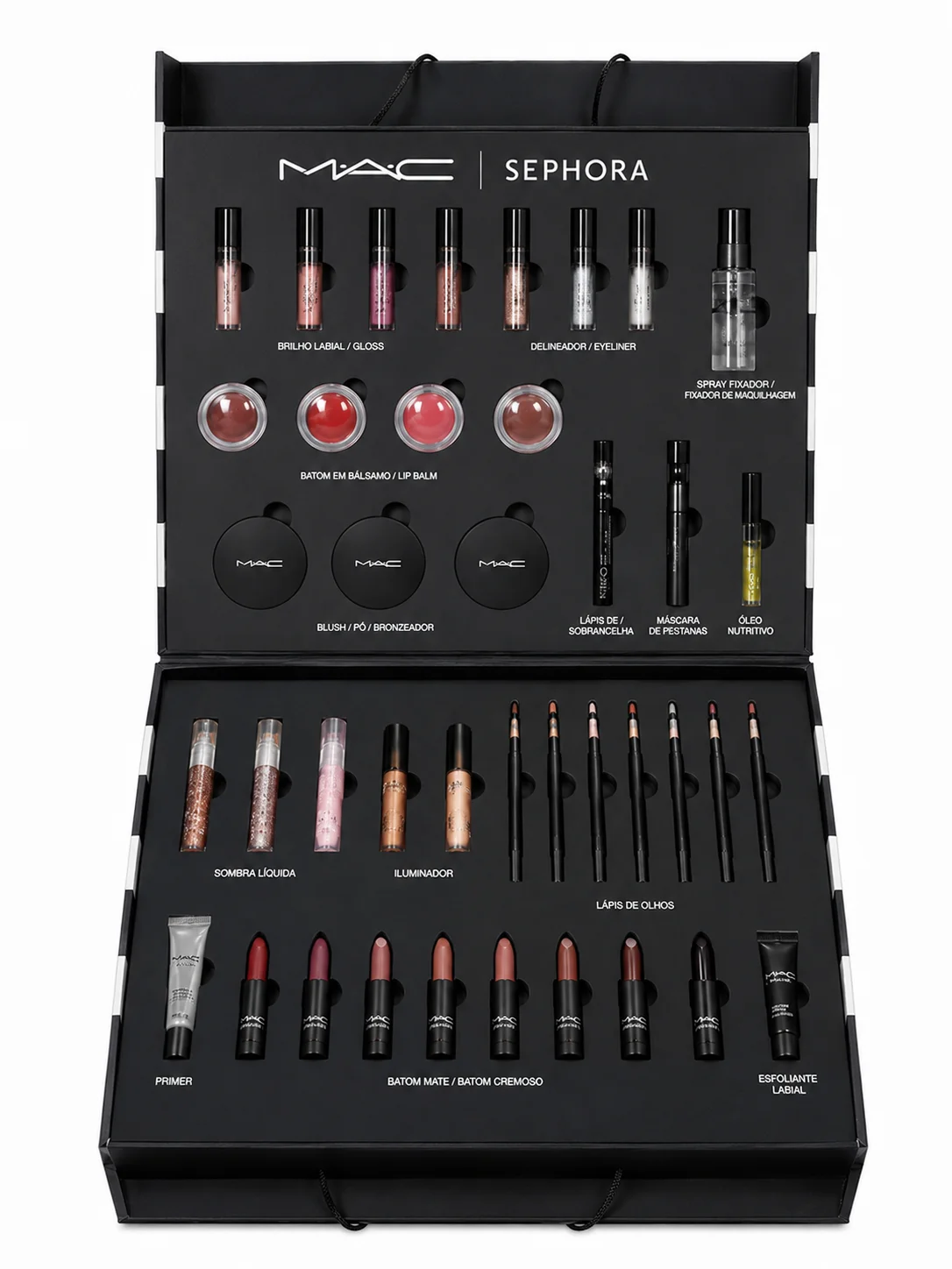 KIT PROFISSIONAL DE MAQUILHAGEM MAC + SEPHORA – CAIXA DE LUXO