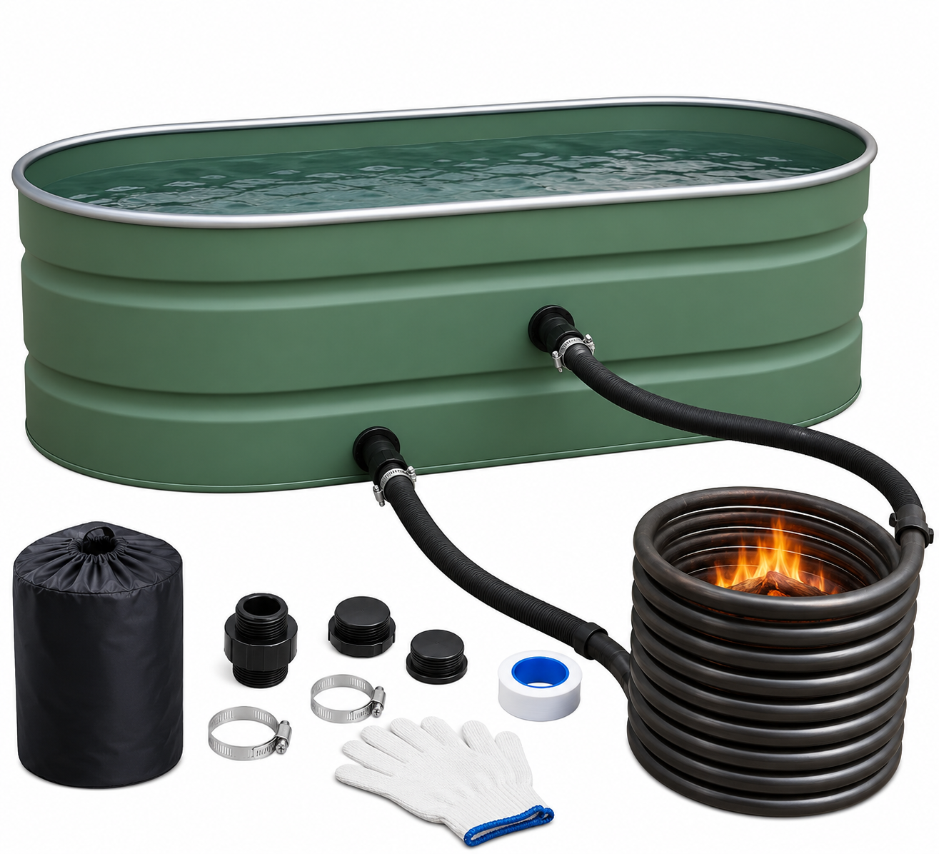 BANHEIRA EXTERIOR COM AQUECIMENTO A LENHA PARA RELAXAR EM CASA